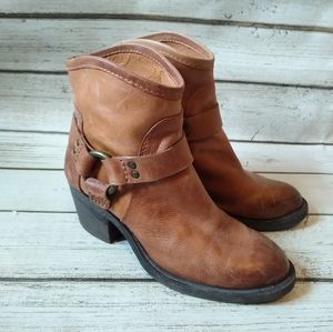 Lucky Brand Tan Leather Ankle Booties